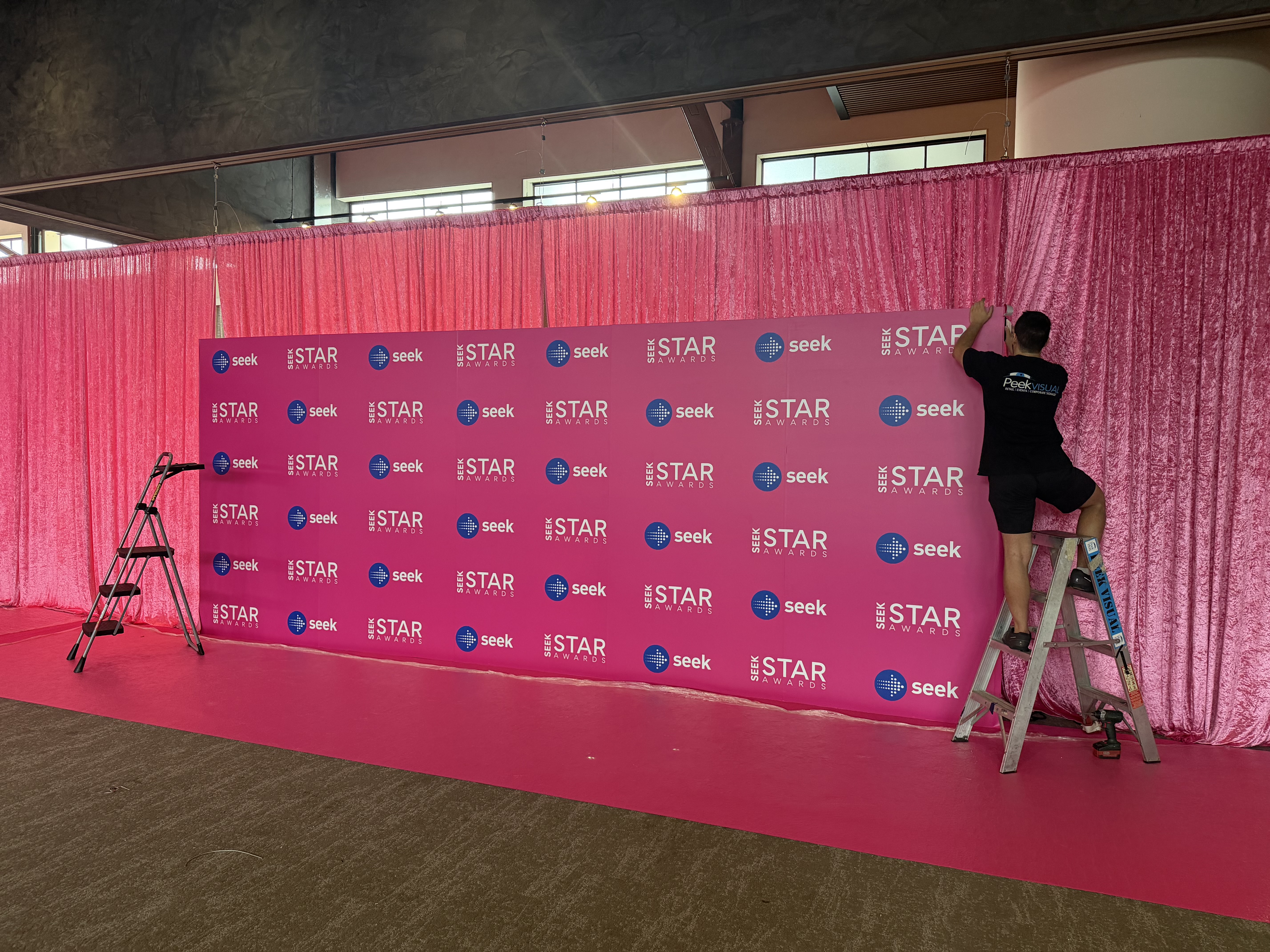 Commercial media wall installation